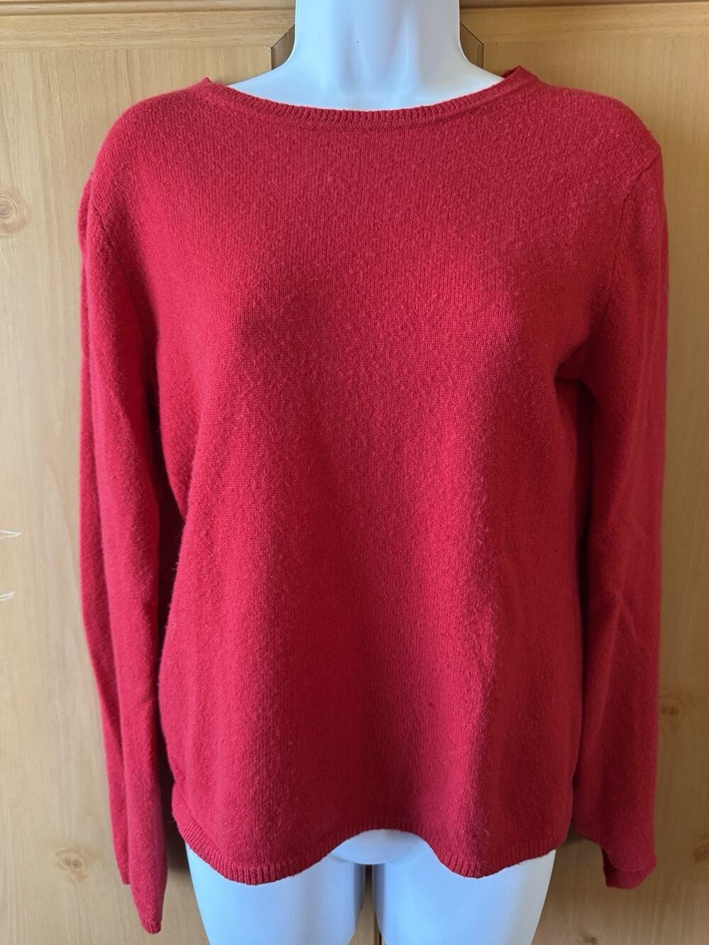 cashmere sweater women medium Red Luxury Andre Oliver Vintage holiday christmas